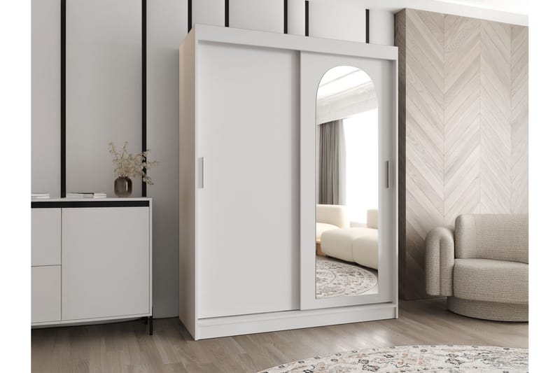 Tallmo Garderob m. Spegel 150x200 cm - Vit - Förvaring - Garderober & garderobssystem