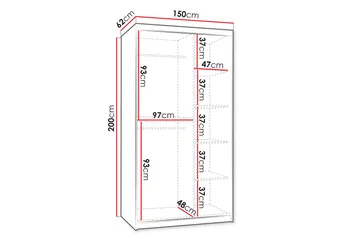 Tallmo Garderob m. Spegel 150x200 cm - Förvaring - Garderober & garderobssystem