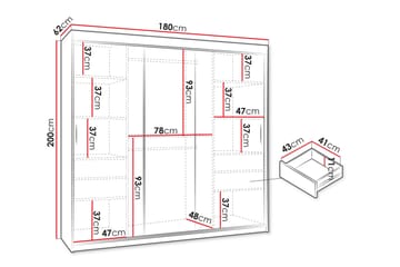 Tallmo Garderob m. Spegel 180x200 cm - Förvaring - Garderober & garderobssystem