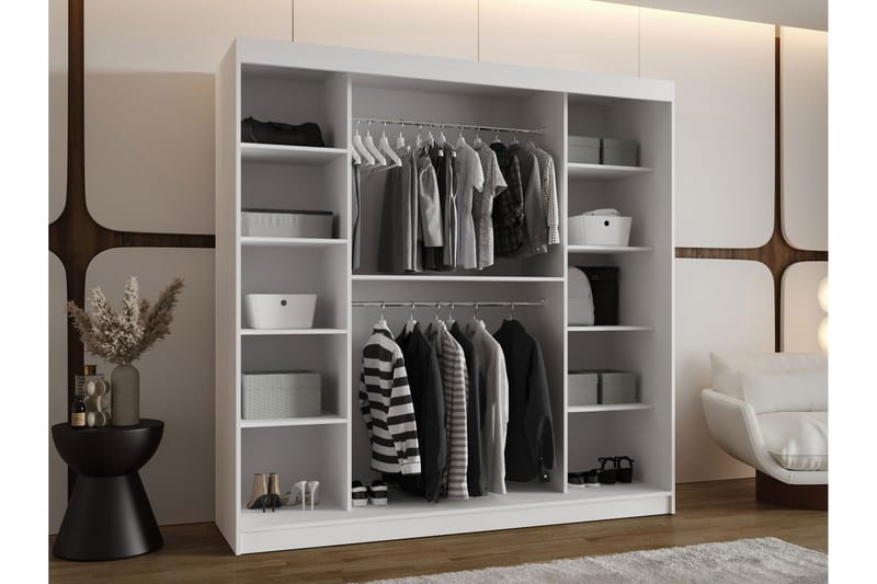 Tallmo Garderob m. Spegel 200x200 cm - Brun/Beige - Förvaring - Garderober & garderobssystem