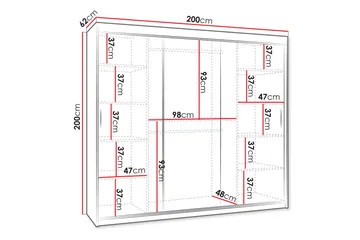 Tallmo Garderob m. Spegel 200x200 cm - Förvaring - Garderober & garderobssystem