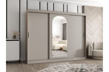 Tallmo Garderob m. Spegel 250x200 cm - Beige - Förvaring - Garderober & garderobssystem