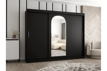 Tallmo Garderob m. Spegel 250x200 cm - Vit/Grå - Förvaring - Garderober & garderobssystem