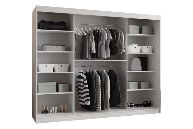 Tallmo Garderob m. Spegel 250x200 cm - Förvaring - Garderober & garderobssystem