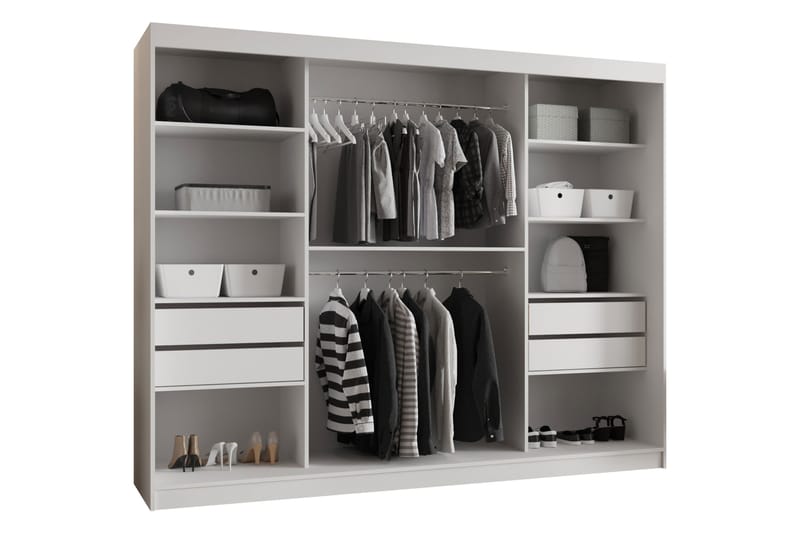 Tallmo Garderob m. Spegel 250x200 cm - Förvaring - Garderober & garderobssystem