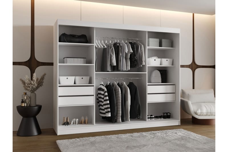 Tallmo Garderob m. Spegel 250x200 cm - Förvaring - Garderober & garderobssystem
