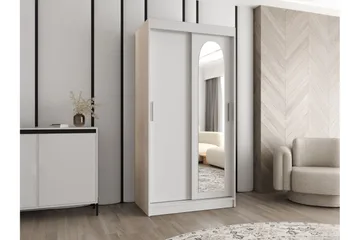 Tallmo Garderob med Spegel 100x200 cm i Trä - Vit - Förvaring - Garderober & garderobssystem