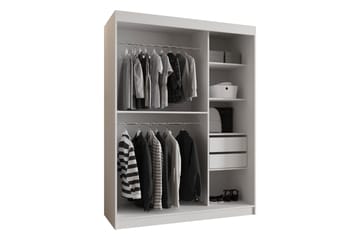 Tallmo Garderob med Spegel 150x200 cm i Målat Trä - Grå - Förvaring - Garderober & garderobssystem