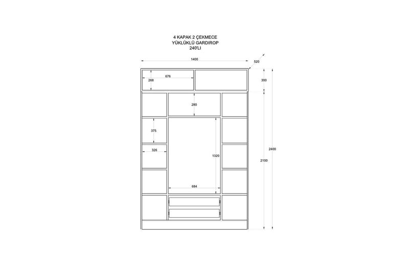 Talren Garderob 140x240 cm - Matt Vit - Förvaring - Garderober & garderobssystem