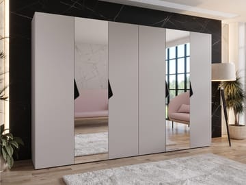 Tensa Garderob med spegel 300 cm - cashmere, svart - Förvaring - Garderober & garderobssystem