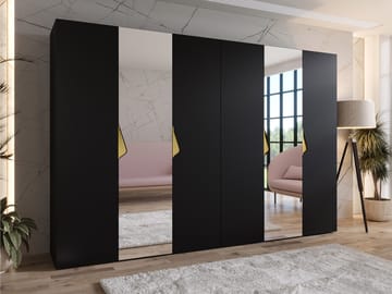 Tensa Garderob med spegel 300 cm - svart - Förvaring - Garderober & garderobssystem
