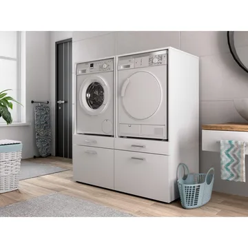 Tvättmaskin/Torkskåp Aza 1 Låda 1 Hylla - Vit - Förvaring - Badrumsförvaring