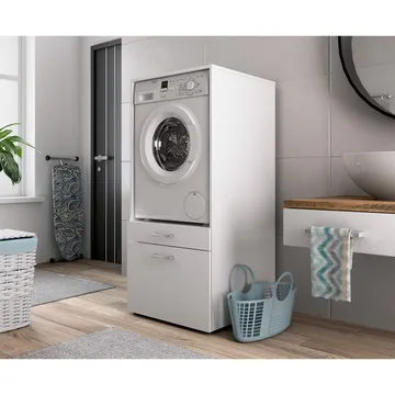 Tvättmaskin/Torkskåp Aza 1 Låda 1 Hylla - Vit - Förvaring - Badrumsförvaring