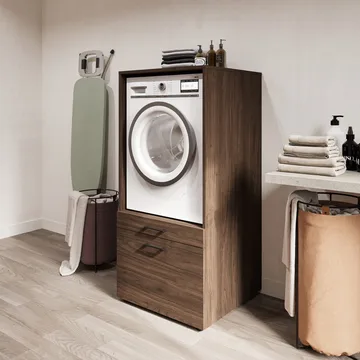 Tvättmaskin/Torkskåp Aza 1 Låda 1 Hylla - Walnut Villa - Förvaring - Badrumsförvaring