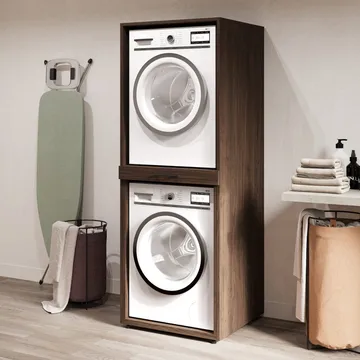 Tvättmaskin/Torktumlarskåp Aza 1 Hylla - Valnöt Villa - Förvaring - Badrumsförvaring