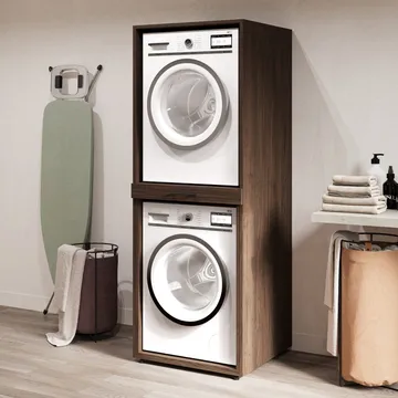 Tvättmaskin/Torktumlarskåp Aza 1 Hylla - Valnöt Villa - Förvaring - Badrumsförvaring