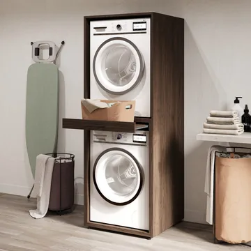 Tvättmaskin/Torktumlarskåp Aza 1 Hylla - Valnöt Villa - Förvaring - Badrumsförvaring