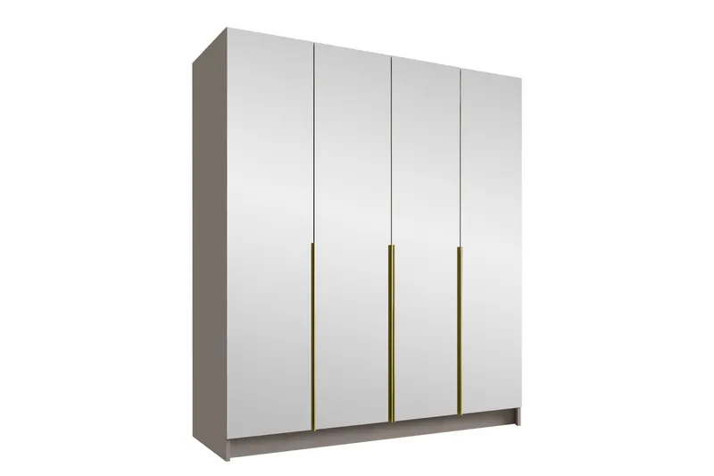 Vadstena Garderob med Spegel 200 cm - Kashmir/Guld - Förvaring - Garderober & garderobssystem