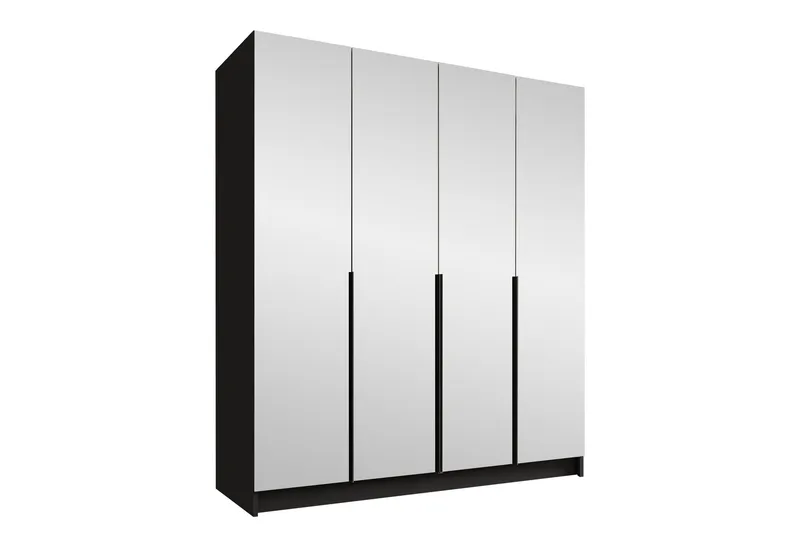 Vadstena Garderob med Spegel 200 cm - Svart - Förvaring - Garderober & garderobssystem