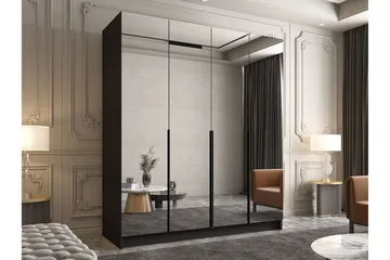 Vadstena Garderob med Spegel 200 cm - Svart - Förvaring - Garderober & garderobssystem