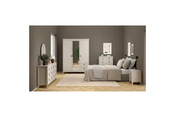 Vallvidera Garderob med Spegel 150x199 cm - Beige - Förvaring - Garderober & garderobssystem