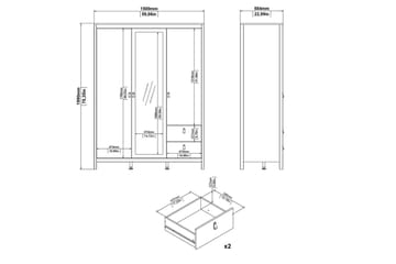 Vallvidera Garderob med Spegel 150x199 cm - Beige - Förvaring - Garderober & garderobssystem