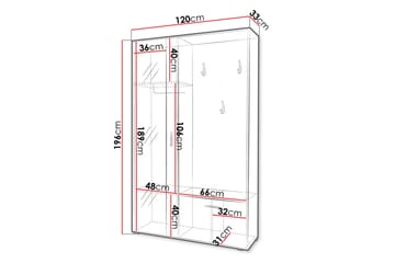 Vansboro Garderob med Spegel 120x196 cm - Vit - Förvaring - Garderober & garderobssystem