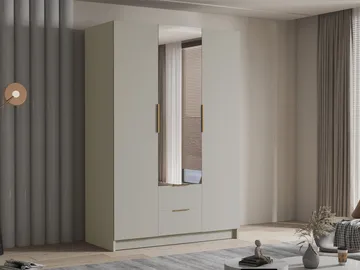 Varros Garderob med Spegel 150x216 cm - Beige - Förvaring - Garderober & garderobssystem