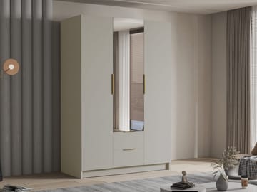 Varros Garderob med Spegel 150x216 cm - Beige - Förvaring - Garderober & garderobssystem