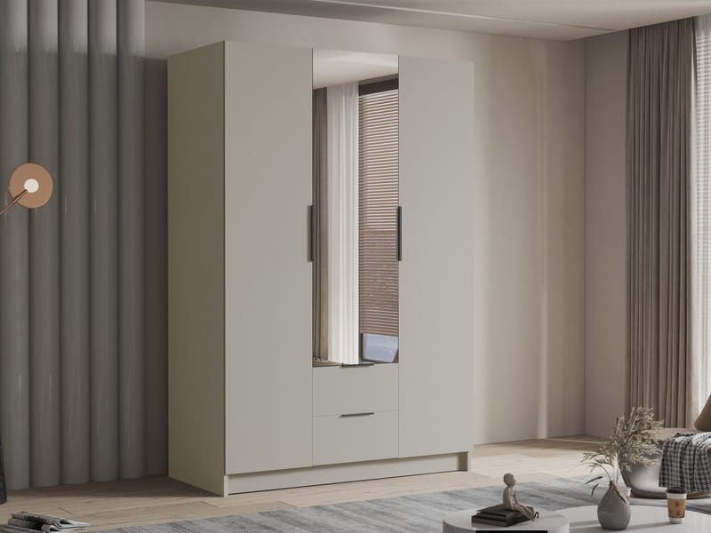 Varros Garderob med Spegel 150x216 cm - Beige - Förvaring - Garderober & garderobssystem