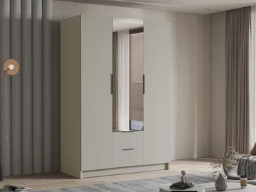 Varros Garderob med Spegel 150x216 cm - Beige - Förvaring - Garderober & garderobssystem