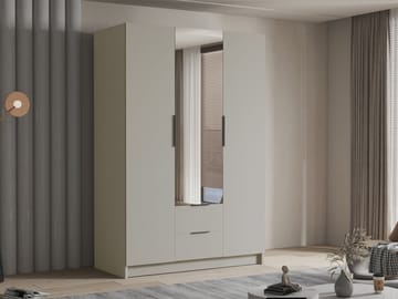 Varros Garderob med Spegel 150x216 cm - Beige - Förvaring - Garderober & garderobssystem