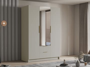 Varros Garderob med Spegel 150x216 cm - Beige - Förvaring - Garderober & garderobssystem