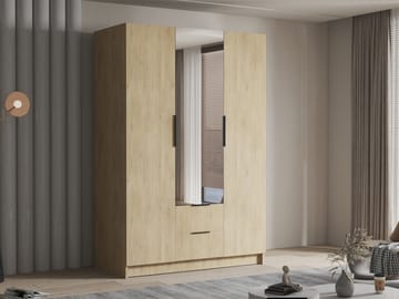 Varros Garderob med Spegel 150x216 cm - Brun - Förvaring - Garderober & garderobssystem