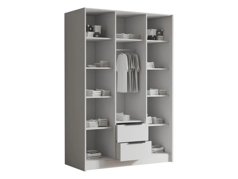 Varros garderob med spegel 150x216 cm - Svart, vit - Förvaring - Garderober & garderobssystem