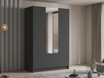 Varros Garderob med Spegel 150x216 cm - Svart - Förvaring - Garderober & garderobssystem