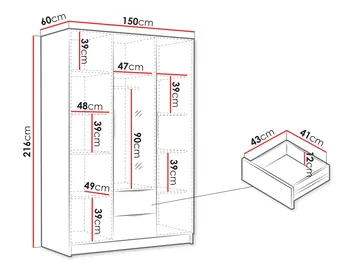 Varros Garderob med Spegel 150x216 cm - Vit - Förvaring - Garderober & garderobssystem