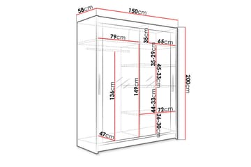 Westa Garderob 150x58x200 cm - Beige - Förvaring - Garderober & garderobssystem