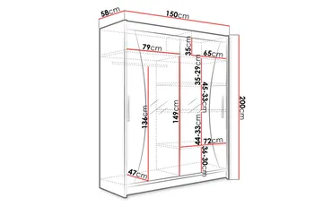 Westa Garderob 150x58x200 cm - Trä/natur - Förvaring - Garderober & garderobssystem