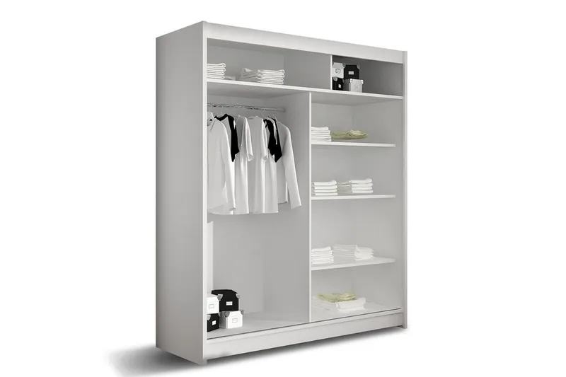 Westa Garderob 150x58x200 cm - Vit - Förvaring - Garderober & garderobssystem