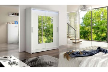 Westa Garderob med Förvaring 150 cm i Trä med Glasdörr - Vit - Förvaring - Garderober & garderobssystem