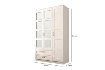 Zyricon Garderob 105x184 cm - Matt Vit - Förvaring - Garderober & garderobssystem