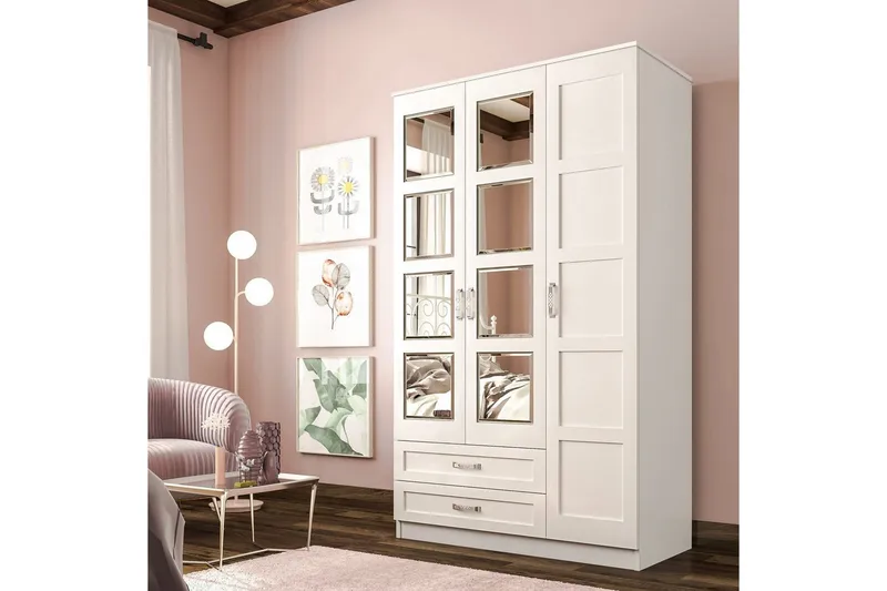 Zyricon Garderob 105x184 cm - Matt Vit - Förvaring - Garderober & garderobssystem