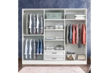 Zyricon Garderob 210x184 cm - Vit - Förvaring - Garderober & garderobssystem