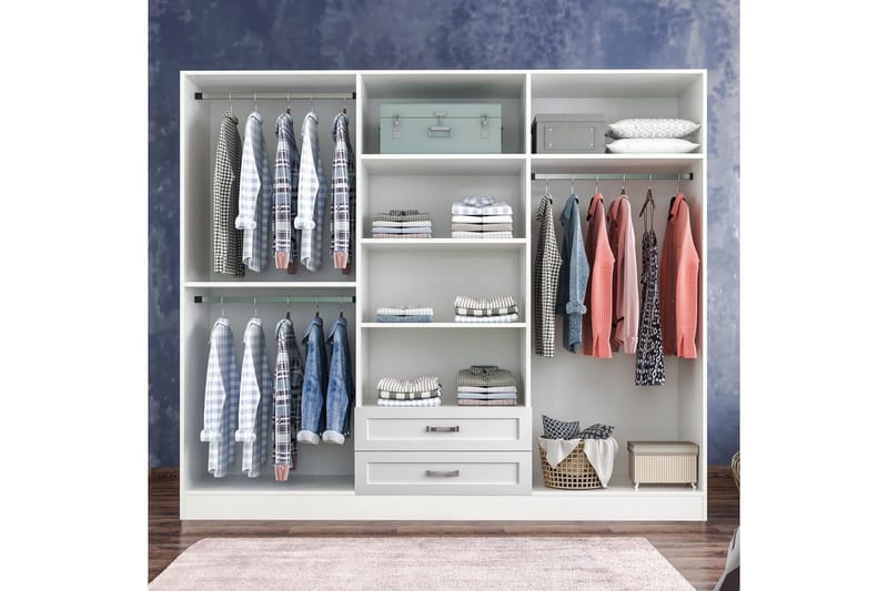 Zyricon Garderob 210x184 cm - Vit - Förvaring - Garderober & garderobssystem
