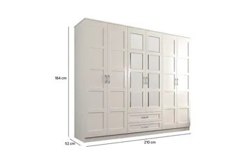 Zyricon Garderob 210x184 cm - Vit - Förvaring - Garderober & garderobssystem