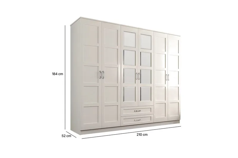 Zyricon Garderob 210x184 cm - Vit - Förvaring - Garderober & garderobssystem