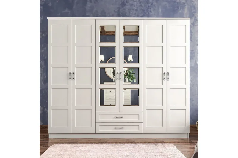 Zyricon Garderob 210x184 cm - Vit - Förvaring - Garderober & garderobssystem