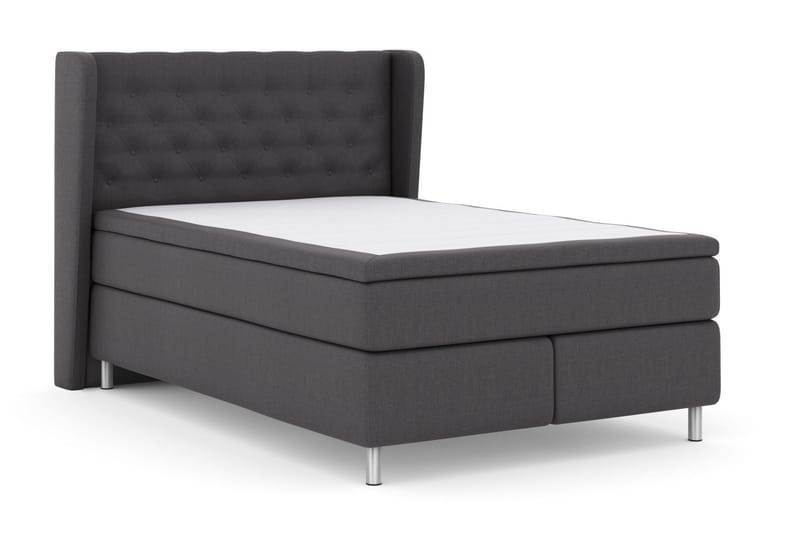 Komplett Sängpaket Choice No 5 140x200 Medium Watergel - Mörkgrå|Metall - Kontinentalsäng - Komplett sängpaket