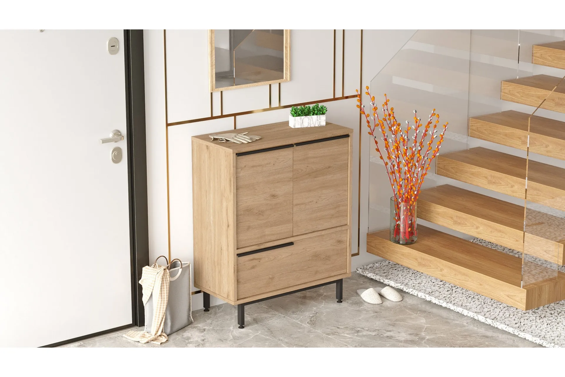 Liyakat Skoskåp 74,8 cm Valnöt - Förvaring - Furniturebox